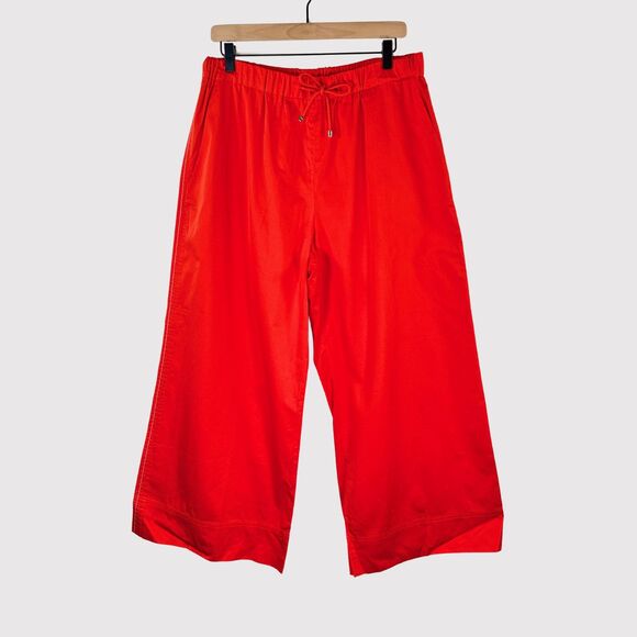 Max Mara Womens Red Leisure Cannone Trouser Cropped Hi Rise Wide Leg Medium - Picture 2 of 13